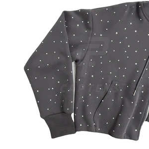 Ensemble de survêtement personnalisé avec strass, comprenant un sweat à capuche et un pantalon évasé, effet délavé, style streetwear, 2 pièces - Product Image 5