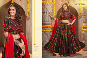 Patola de algodón puro de buena calidad tradicional indio estampado Lehenga Choli para Mujeres a una tasa más baja - Product Image 6