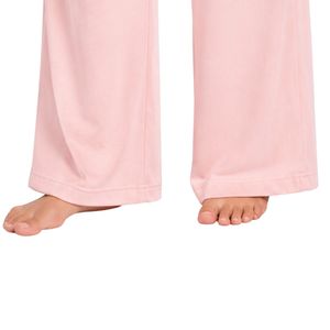 Manufacturer Custom White And Light Pink Women Long Sleeve <b>Crop</b> <b>Pajama</b> Set Soft Cotton Knit Wide Leg Sleepwear Star Print OEM - Product Image 5