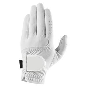 Golf Glove Left Hand Genuine Leather Non <b>Slip</b> Hook And Loop Closure Unisex White Sports Use - Product Image 1