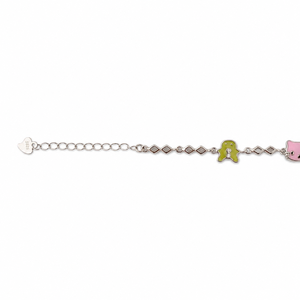 925 Sterling Silver Cat and Frog <b>Anklet</b> with Color Enamel Accents High Polish Cute Animal Style Jewelry for Girls Kids Daily Wea - Product Image 4