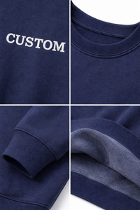 Custom Logo Men's Crewneck Sweatshirt Cotton <b>Fleece</b> Pullover Casual Winter Fashion Blank Sweatshirt for Printing & Branding - Product Image 5