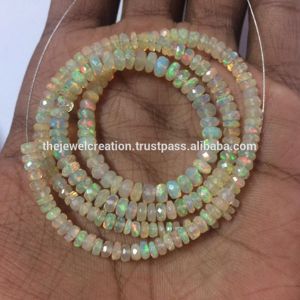 3mm 5mm Natural Yellow Ethiopian Welo <b>Opal</b> Stone Faceted Rondelle Gemstone Beads Strands Bulk Supplier Fine Luxury <b>Necklace</b> 2026 - Product Image 1