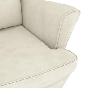 Sillón Reclinable de Terciopelo Crema con Madera Sólida, Mueble Elegante para Sala de Estar - Product Image 6