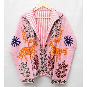 Chaqueta Transpirable de Secado Rápido, 100% Algodón Ecológico, Bordada a Mano, con Diseño Floral y Animal Vintage - Product Image 2