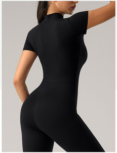 ชุดออกกำลังกายสำหรับผู้หญิง เสื้อแขนยาว กางเกงเลกกิ้งเอวสูง ชุดโยคะ 2 ชิ้น - Product Image 4