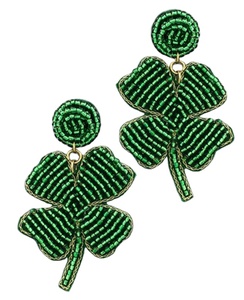 Pendientes de Trébol con Cuentas, Vibrantes y Duraderos, de Artesanía Exquisita, Verdes para el Día de San Patricio, Pendientes de Trébol para Mujeres y Niñas, Evento 2026 - Product Image 1