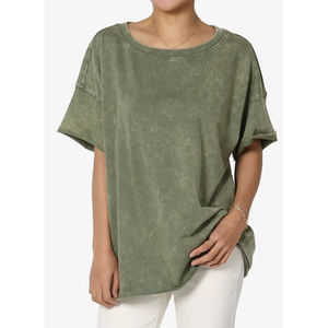 Camisetas Gráficas Streetwear al por Mayor 2026, Camisetas Lisas de Tallas Grandes para Mujer, Camisetas con Lavado Ácido, Servicio OEM Personalizado Vintage para Mujer - Product Image 6