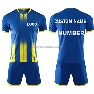 Vente chaude Classique Personnaliser Football Jersey Kits pour Garçons Haute Qualité Stripe Football Uniforme - Product Image 2