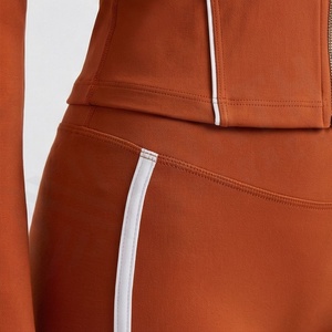 Gym Wear Set Women Sport Custom Fitness High Waist Shorts With <b>Jacket</b> <b>Yoga</b> Clothes Athletic Seamless Activewear Tracksuit - Product Image 5