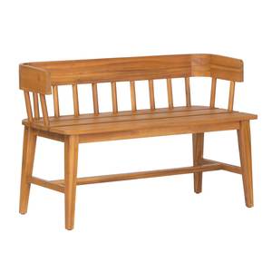 Banc de relaxation d'extérieur en teck massif 2 places avec dossier à tiges, pour patio - Product Image 1