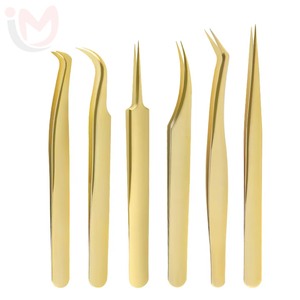Juego de Pinzas de Acero Inoxidable de Alta Precisión para Pestañas Postizas, Pinzas Especiales para Injerto de Pestañas para Principiantes y Maquilladores Profesionales - Product Image 1