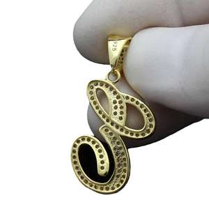 Colgante Moderno con Letra E, Colgante de Diamante Moissanite, Plata de Ley 925, Colgante con Letra Incrustada en Diamantes, Regalo de Cumpleaños Perfecto para Ella - Product Image 2