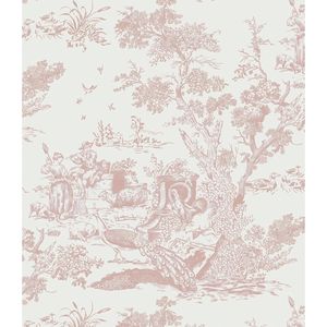 Carta da Parati Adesiva Rimovibile Vintage Bianca e Rosa per Camera da Letto e Bagno, Rivestimento Murale Staccabile - Product Image 3