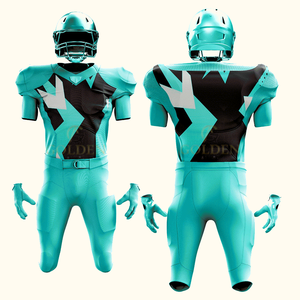 Maillot de football américain personnalisé réfléchissant de haute qualité, respirant, à manches courtes, imprimé numériquement, en polyester, uniforme - Product Image 5