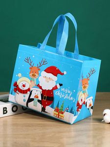 Bolsa de compras navideña de tela no tejida con asa de cinta de polipropileno, bolsa de regalo grande, OEM/ODM en Vietnam - Product Image 2