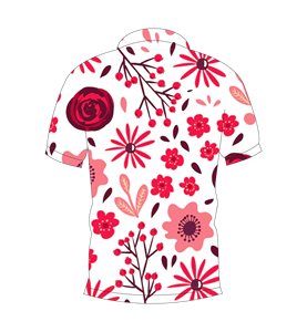 Polo personnalisé à sublimation florale, manches courtes, motif polo de golf, léger, respirant, décontracté, polo d'été - Product Image 2