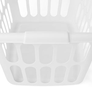 Paquete de 6 Cestas de Lavandería Rectangulares de Plástico Blanco de 1.5 Bushel - Product Image 2