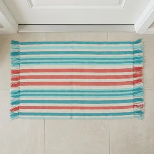 Alfombra Moderna a Rayas para Acampar al Aire Libre, de Poliéster, Tejido Plano, Rectangular, Reversible, Lavable a Máquina, Apta para Mascotas, de Pelo Corto, Antideslizante - Product Image 1