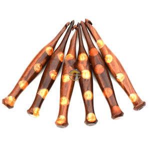 Wooden Crochet Hooks <b>Set</b> of 7 for Knitting Crocheting Sizes Engraved Rosewood Wooden Handicrafts Great Gift Item by AYAANS - Product Image 2