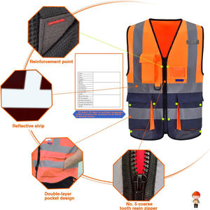 Chaleco de Seguridad Reflectante de Alta Visibilidad ANSI Clase 1 EN ISO 20471 Clase 2 para Trabajadores de la Construcción con Luz LED Intermitente y Múltiples Bolsillos - Product Image 3
