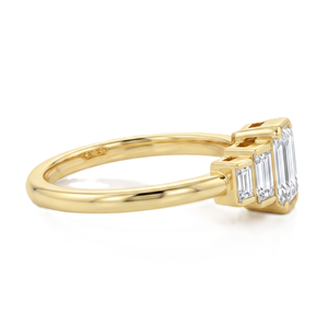 Unique Emerald Lab Created Diamond Moissanite Engagement Ring 10K 14K Solid Gold Cluster Ring Bridal Promise Anniversary Gift - Product Image 2