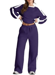 Femmes Rayures Manches Longues Deux Piece100 % Coton Caractéristiques Ourlet Droit Manches Longues Femmes Top Qualité Poids Lourd Nouvelle Arrivée - Product Image 5