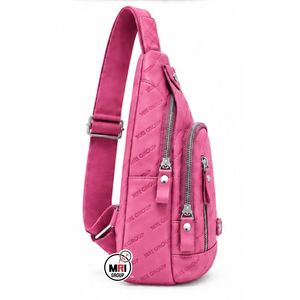 Wholesale MRI GROUP Pink PU Leather Crossbody Bag with Letter Pattern Zipper Closure Stylish Fashion Daily Use One Shoulder Bags - Product Image 3