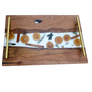 Planche à découper en bois avec design en résine vague océanique, décoration de cuisine moderne, objet d'art - Product Image 4