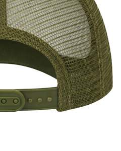Gorra trucker personalizada verde oliva y blanca con malla trasera, cierre ajustable, transpirable, frente de espuma de poliéster, logotipo personalizado, gorra de béisbol. - Product Image 5
