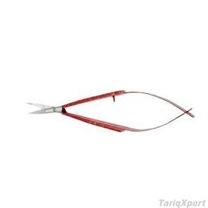 Tijeras Rectas de Acero Inoxidable con Mango Recubierto de Rojo, Tijeras Profesionales para Recortar Pestañas y Cejas, Alta Calidad - Product Image 5