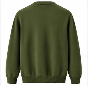 Suéter de Punto para Hombre INDEX, Cuello en V, Color Verde Oliva, Transpirable, Tejido Sólido - Product Image 2