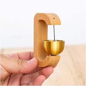 Support en bois pour bol de méditation avec mini bol chantant en laiton, format de bureau - Product Image 1