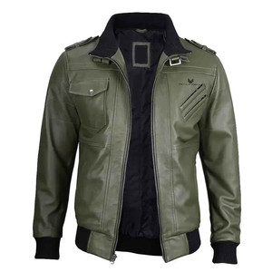 Glory Zone Custom Mens Vintage Distressed Leather Motorcycle Jacket Heavyweight Biker Bomber <b>Winter</b> <b>Coat</b> 50 - Product Image 1