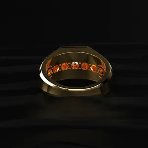 Anillo de Diamante de Corte Redondo Creado en Laboratorio, Anillo de Diamante de Oro de 14K, Anillo de Diamante Solitario de Corte Redondo, Anillo de Diamante de Estilo Audaz para Hombre - Product Image 3