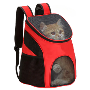 Blue Nylon Pet <b>Backpack</b> Carrier With Mesh Breathable Design For <b>Cats</b> Zipper Closure - Product Image 5