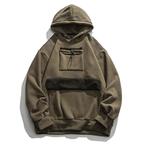 Nouveau Hoodie d'Hiver Homme Lourd Personnalisé Multi-Poches avec Poche Avant, Poche Discrète et Design Strass en Molleton 100% Coton - Product Image 2