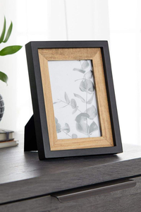 Wooden Photo <b>Frame</b> Natural Wood Color 4x6 Square Rotating Base Home Office Decoration Letterpress - Product Image 3