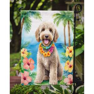 Bandera de jardín Labradoodle Luau Multicolor, bandera decorativa para patio, obra de arte para patio para macizos de flores y decoración de buzón - Product Image 3