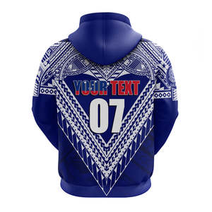 เสื้อฮู้ดดี้ผู้ชาย Toa Samoa สีน้ำเงินล้วน ผ้าทอระบายอากาศได้ดี เป็นมิตรกับสิ่งแวดล้อม ทรงปกติ สวมใส่สบาย มีกระเป๋า พร้อมลายตัวเลข - Product Image 4