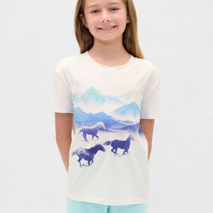 Camiseta Moderna para Niñas, Corte Ajustado, Tejido Acanalado, Manga Corta de Verano, Estilo Vintage, Cómoda para Uso Diario, Moda Infantil - Product Image 1