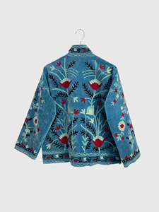 Veste en coton brodée de fleurs, col mandarin, manches longues, grande taille, style Prairie Chic pour femmes, vêtements d'hiver - Product Image 2