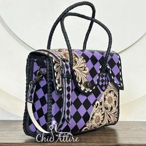 Bolso Tote de Cuero Vacuno con Diseño a Cuadros, Gran Capacidad, Última Moda, Bolso de Hombro, Regalo para Mujer - Product Image 1