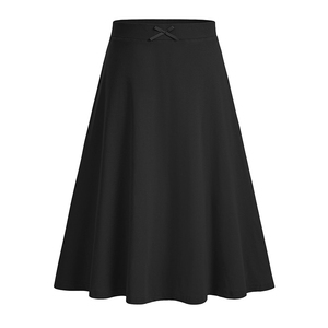 Falda Escolar Negra Tipo A para Niñas, Tejido Liso, Uniforme Escolar, Falda Larga de Color Sólido para Niñas - Product Image 2