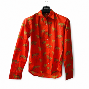 Camisa Casual con Estampado Floral para Mujer, Hecha a Mano con Tela de Algodón Suave, Cuello con Botones, Transpirable, para Verano, Roja y Blanca, en Oferta - Product Image 2