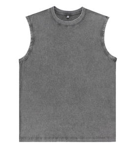 Five B Nouvelle Chemise Décontractée Sans Manches pour Homme 100% Coton Col Montant Couleur Unie Effet Délavé avec Logo Imprimé sur le Devant Respirante pour l'Été - Product Image 4
