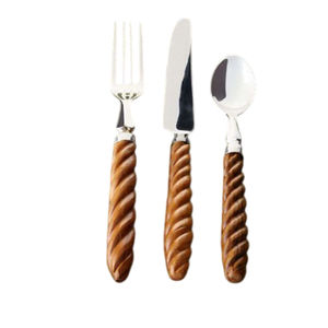 Juego de Cubiertos de Lujo en Acero Inoxidable con Acabado Dorado, Mango de Resina Verde Menta con Diseño de Mármol, Cubertería Elegante para Bodas y Hoteles - Product Image 5