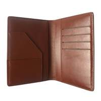 Dompet perjalanan kulit Premium tempat paspor penutup casing penghalang RFID dengan logo kustom pendek 100% kulit asli dompet pria
