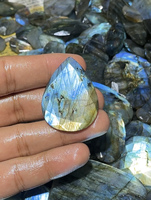 Nouveauté 2026 : Pierre précieuse naturelle Labradorite taillée en facettes Radha Arts, provenant du Rajasthan, 25-40mm, vente en gros