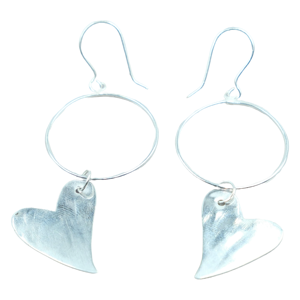 Pendientes Colgantes de Aro con Dije de Corazón de Plata de Ley 925, Hechos a Mano, Minimalistas, con Forma de Corazón, Joyería de Moda para Mujer, Regalo para Ella - Product Image 2